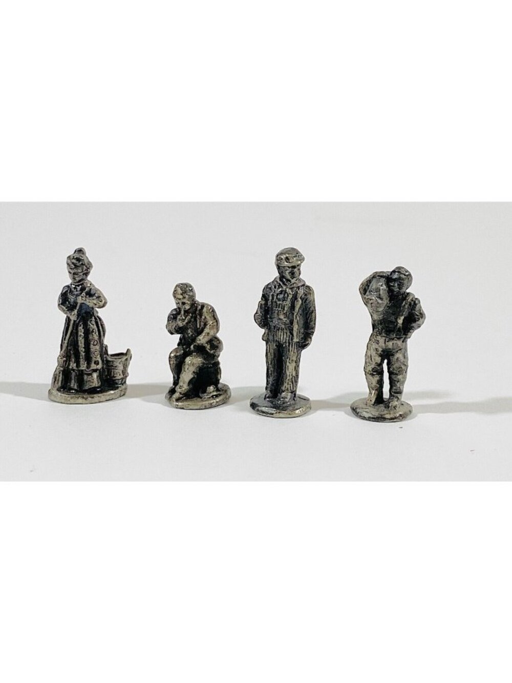 Vintage Miniature Pewter Figurines People Lot of 4 IRS 93 China 1” Tall Railroad
